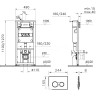 Комплект подвесной безободковый унитаз VITRA INTEGRA SQUARE, система инсталляции VITRA V12, кнопка LOOP T матовый хром, тонкое сиденье микролифт 9856B003-7206